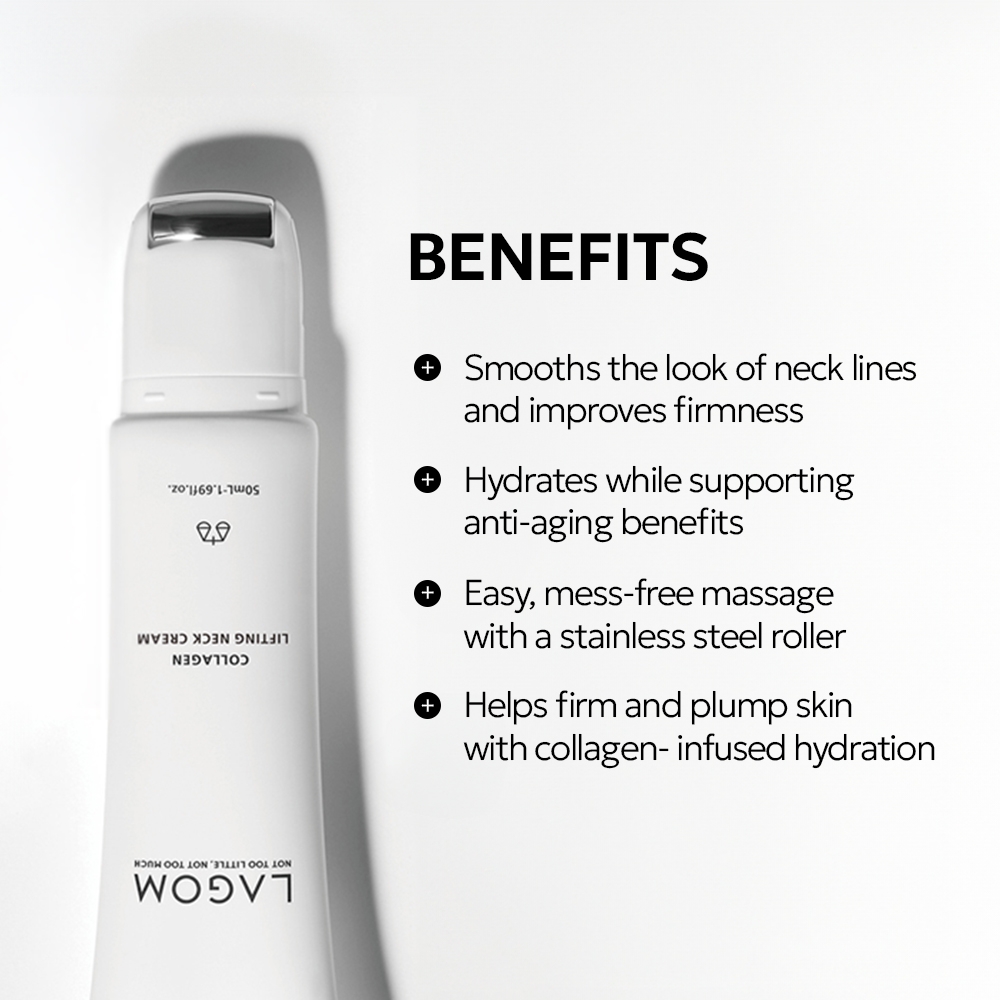 Lagom Collagen Lifting Neck Cream 50mL key ingredients soluble collagen, acetyl hexapeptide-8, amino acids