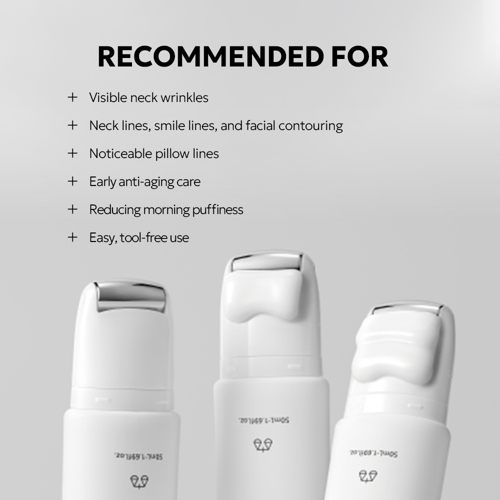 Lagom Collagen Lifting Neck Cream 50mL how to use roller applicator on neck and jawline