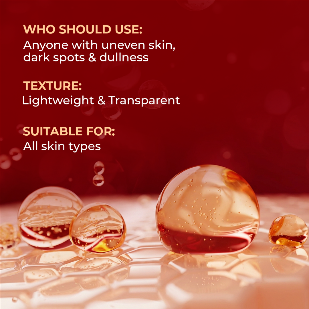 Chicnutrix Outshine Serum 30 ml lightweight transparent texture, suitable for all skin types
