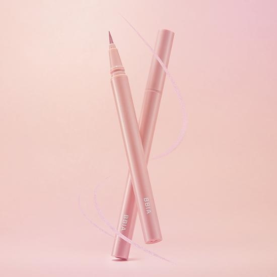 BBIA Last Glitter Highlighter pink glitter liner pen front with brush tip and cap