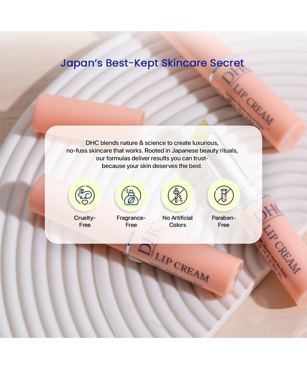 DHC Lip Cream cruelty-free, fragrance-free, no artificial colors, paraben-free