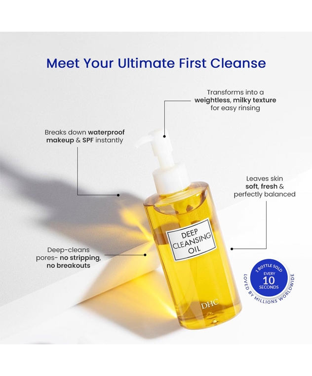 DHC Beauty Deep Cleansing Oil 120ml benefits, removes waterproof makeup and SPF, milky rinse, soft fresh skin