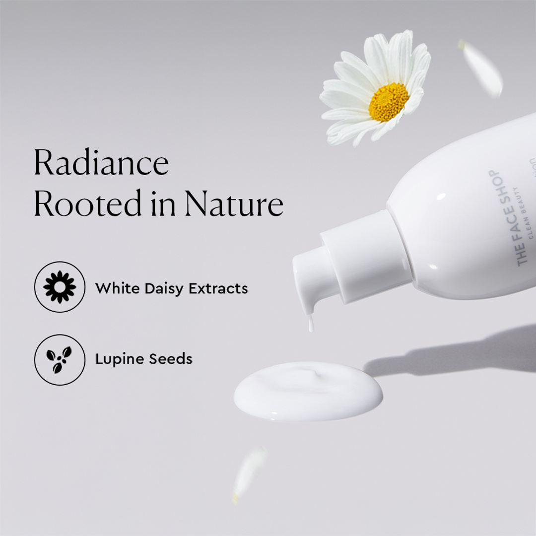 The Face Shop White Seed Brightening Emulsion 150ml with white daisy extracts and lupine seeds