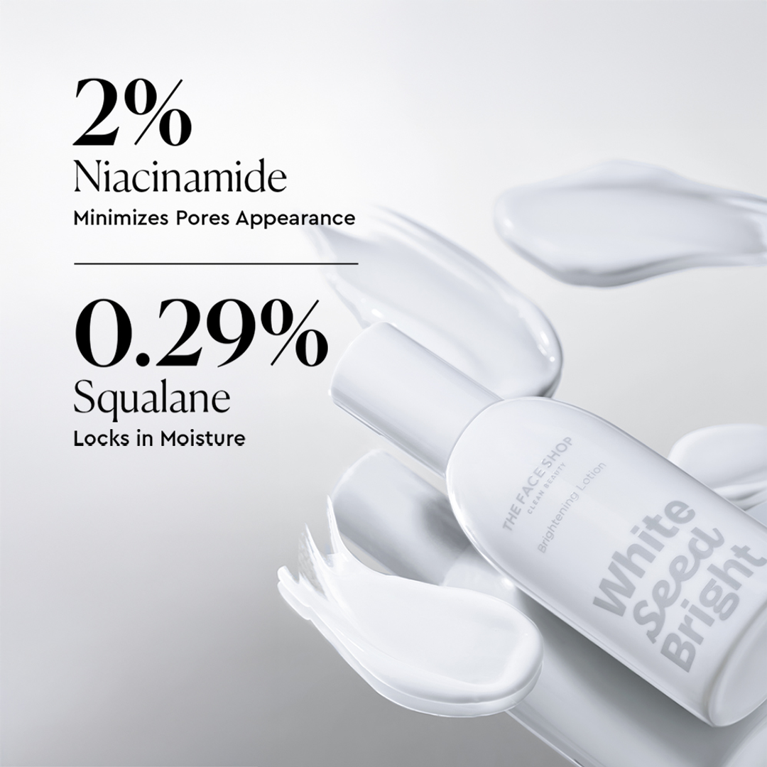 The Face Shop White Seed Brightening Emulsion 2% niacinamide and 0.29% squalane texture