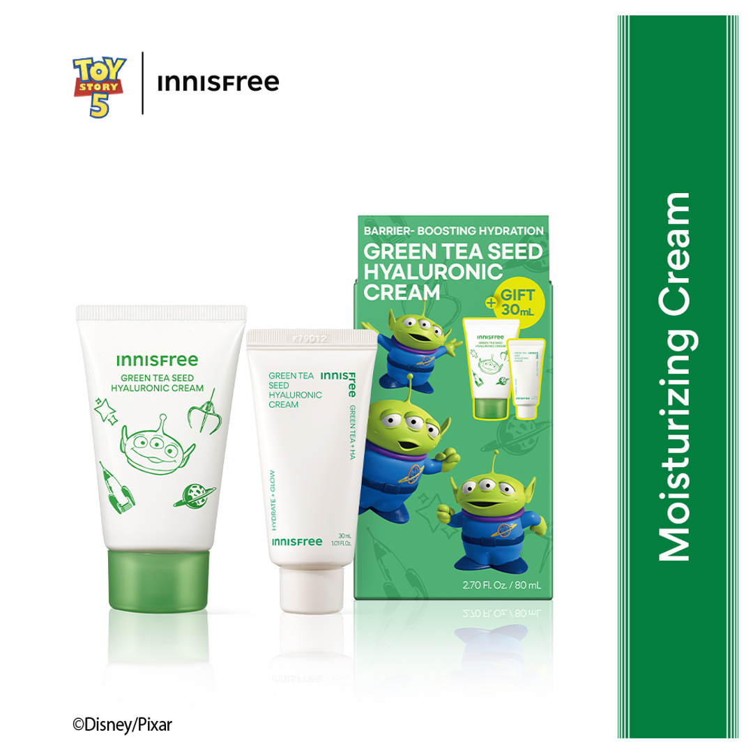 Innisfree Green Tea Seed Hyaluronic Cream Set 80ml + 30ml Free Toy Story Edt.