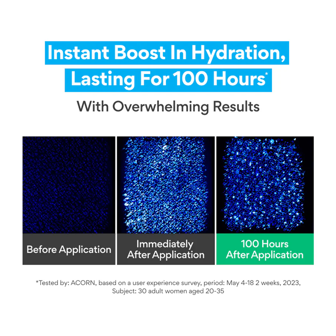 Innisfree Green Tea Seed Hyaluronic Cream hydration before and after 100 hours test