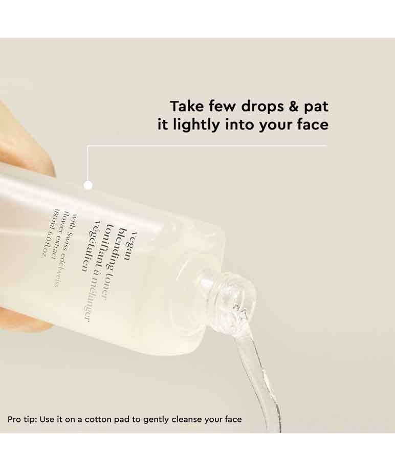 The Face Shop The Therapy Vegan Blending Toner how to use, pat few drops into face or use on cotton pad