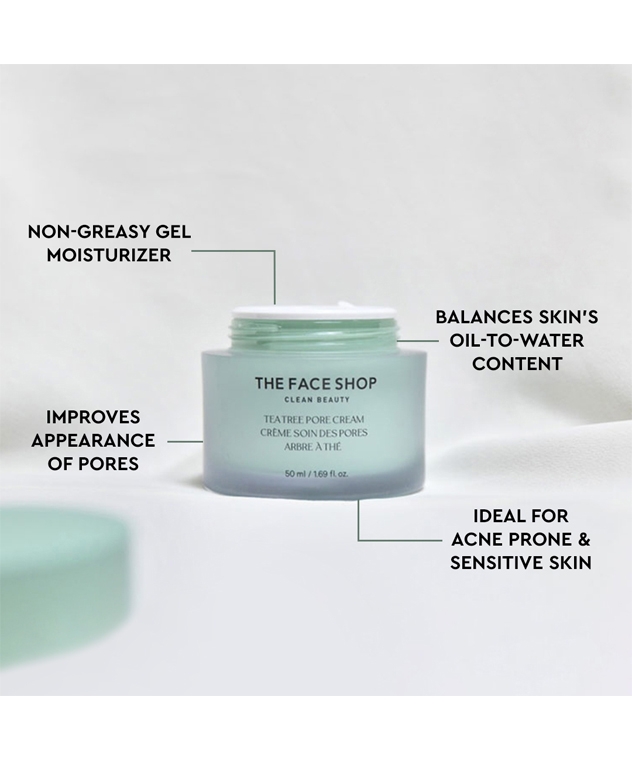 The Face Shop Tea Tree Pore Cream how to use, apply evenly on face