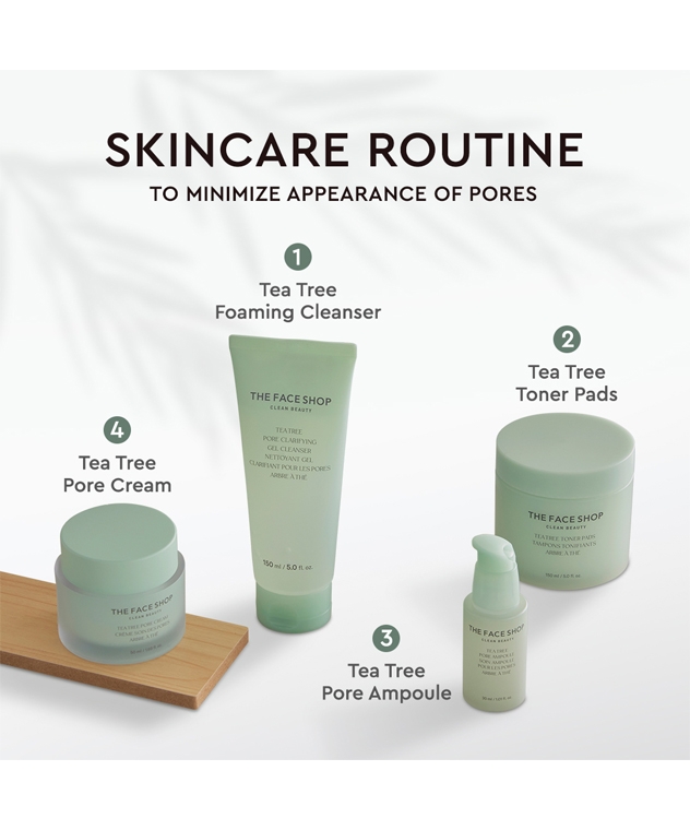 The Face Shop Tea Tree Pore Cream 50ml non-greasy gel moisturizer for acne-prone, sensitive skin