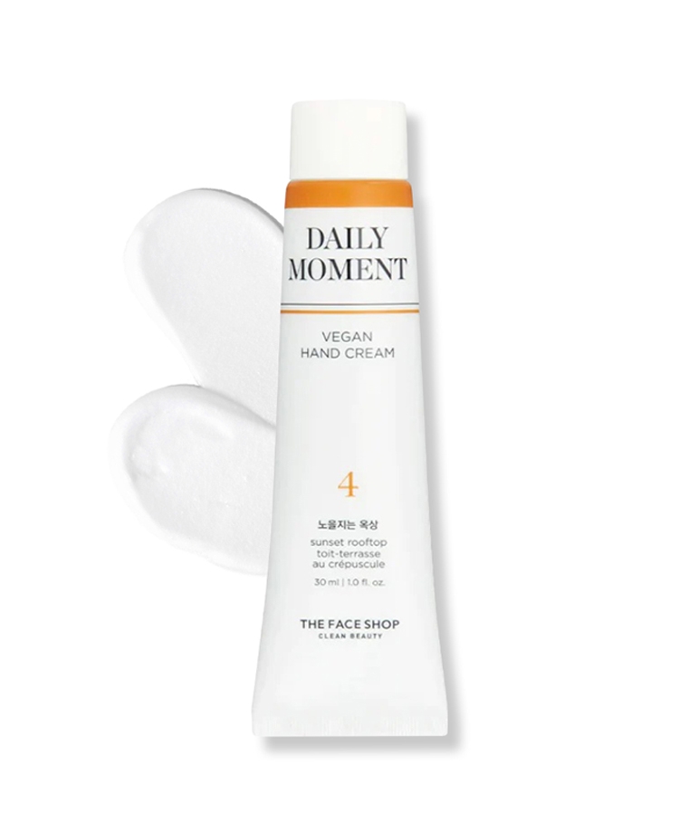 The Face Shop Daily Moment Vegan Hand Cream - Sunset Rooftop with Hyaluronic Acid & Shea Butter, Non-Greasy hand care cream