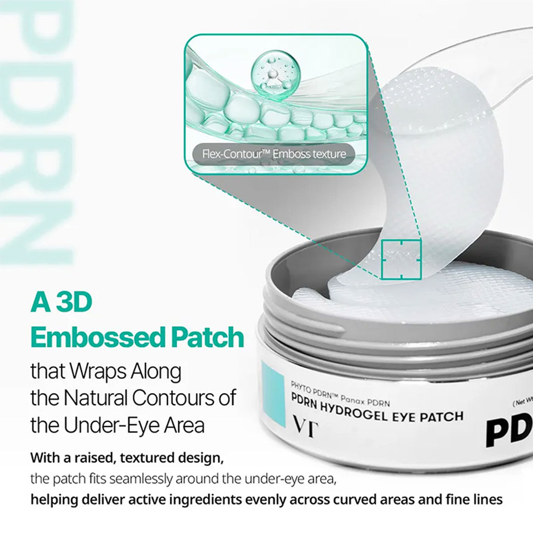 VT PDRN Hydrogel Eye Patch 3D embossed Flex-Contour patch texture