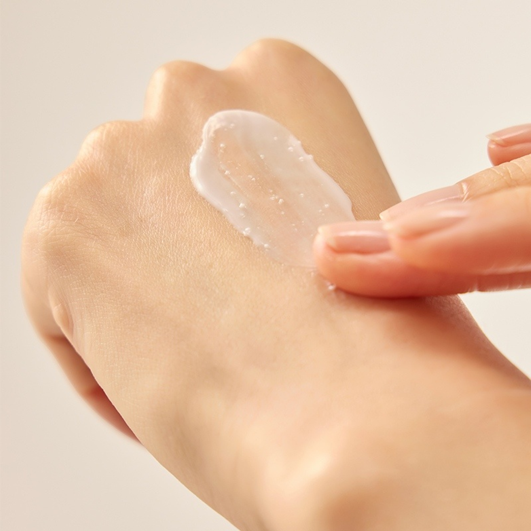 Thank You Farmer Rice Pure Barrier Capsule Cream swatch spread on back of hand