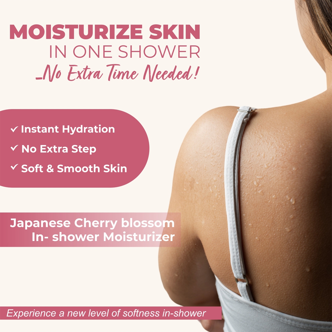 THE LOVE CO In Shower Moisturizer Japanese Cherry Blossom 250ml moisturize skin in one shower benefits