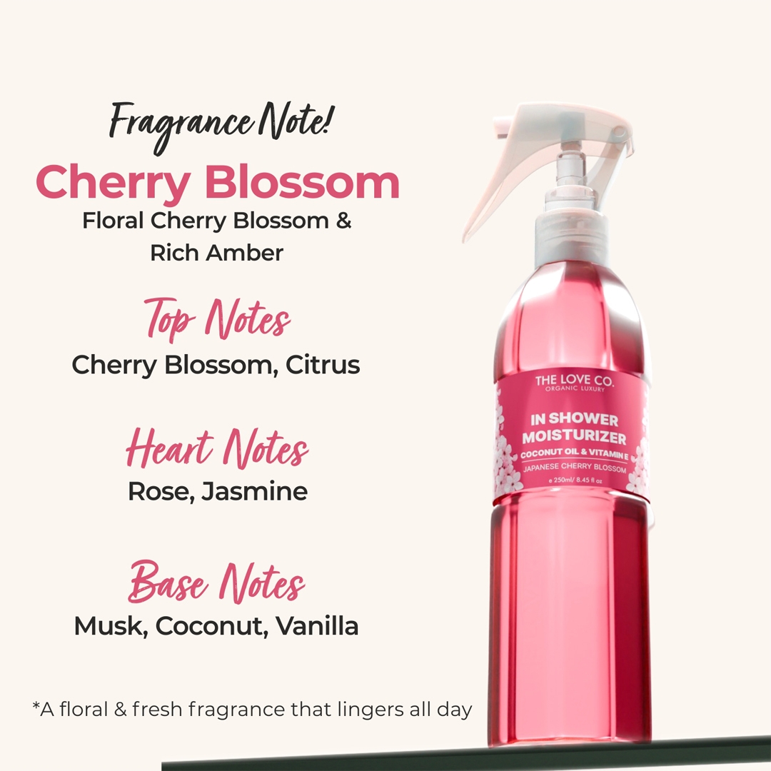 THE LOVE CO In Shower Moisturizer Japanese Cherry Blossom 250ml fragrance notes