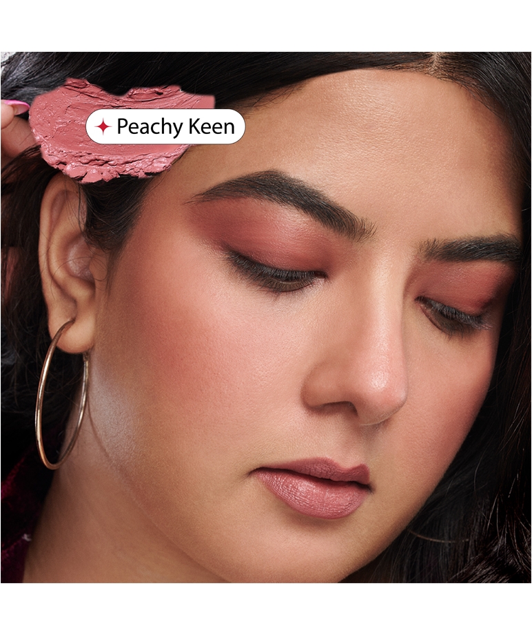 Gush Beauty Pen Pal Stackable Lipstick Peachy Keen on lips, eyes and cheeks