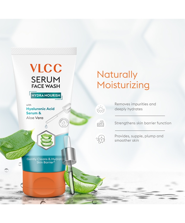 VLCC Hydra Nourish Serum Facewash with Hyaluronic Acid Serum & Aloe Vera for Gentle Cleansing & Strengthening Skin Barrier Function 1 – image 4 of 9