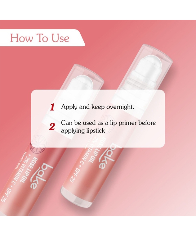 BAKE Rose Lip Oil 2% Vitamin C SPF 25 how to use overnight or as lip primer