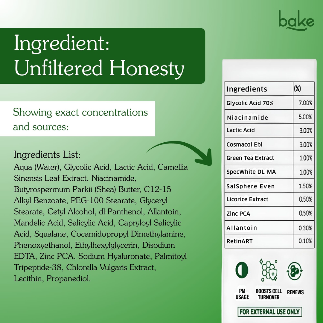 BAKE 12% AHA BHA Night Exfoliating Serum with Salicylic Acid for Smooth Skin, Pore Refining & Cell Turnover 30 g – image 4 of 8