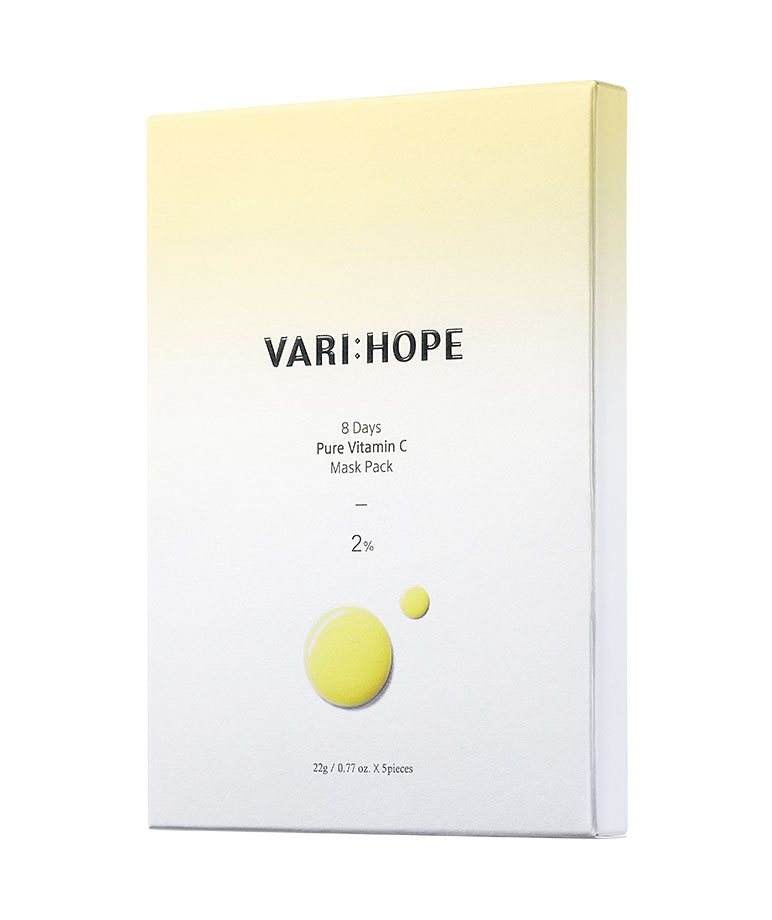 VARI:HOPE 8 days pure vitamin c mask pack 22g * 5ea (box) – image 4 of 4