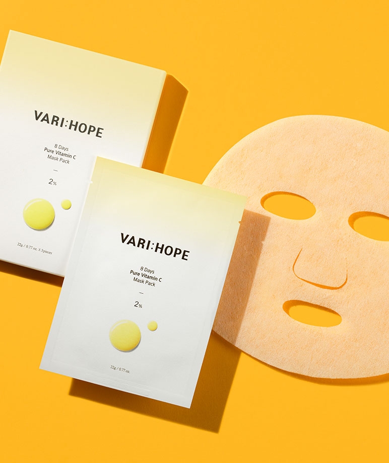 VARI:HOPE 8 days pure vitamin c mask pack 22g * 5ea (box) – image 3 of 4