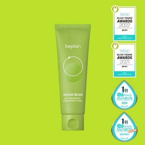 Beplain Mung Bean pH-Balanced Cleansing Foam 80ml tube front