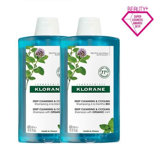 Klorane Aquamint Deep Cleansing&Colling Shampoo Duo (400ml*2) (keratin care & cooling) – image 1 of 6