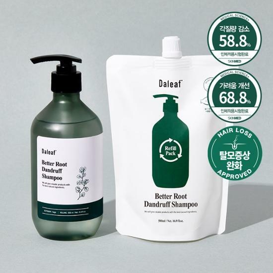 Daleaf Better Root Dandruff Shampoo 500ml+Refill 500ml – image 1 of 3