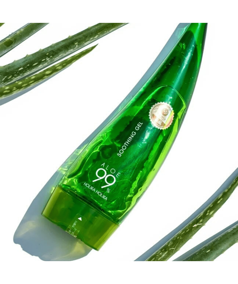 Holika Holika Aloe 99% Soothing Gel Fresh Moisturizing 55 ml bottle close-up label