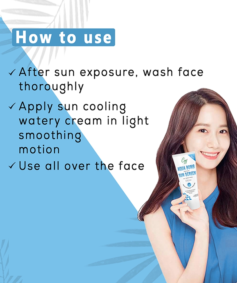 CGG Cosmetic Aqua Bomb Watery Sunscreen Cream SPF 50 Broad Spectrum PA+++ Protection-50gm – image 5 of 7