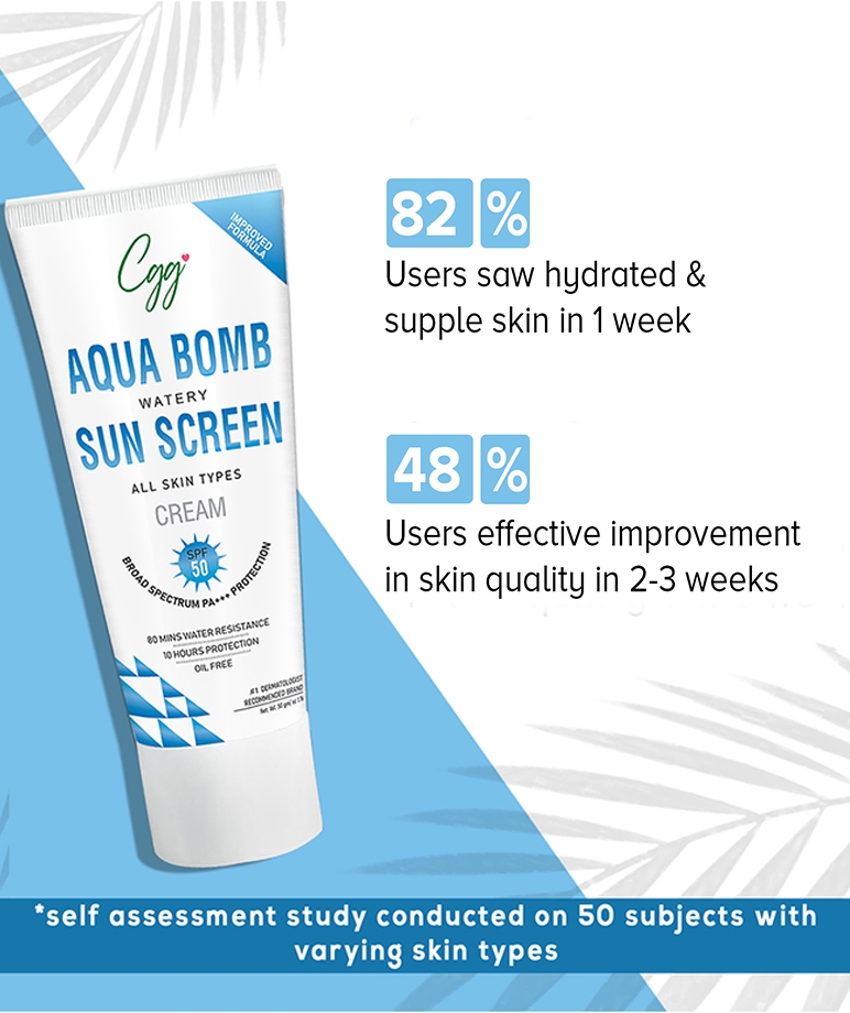 CGG Cosmetic Aqua Bomb Watery Sunscreen Cream SPF 50 Broad Spectrum PA+++ Protection-50gm – image 6 of 7