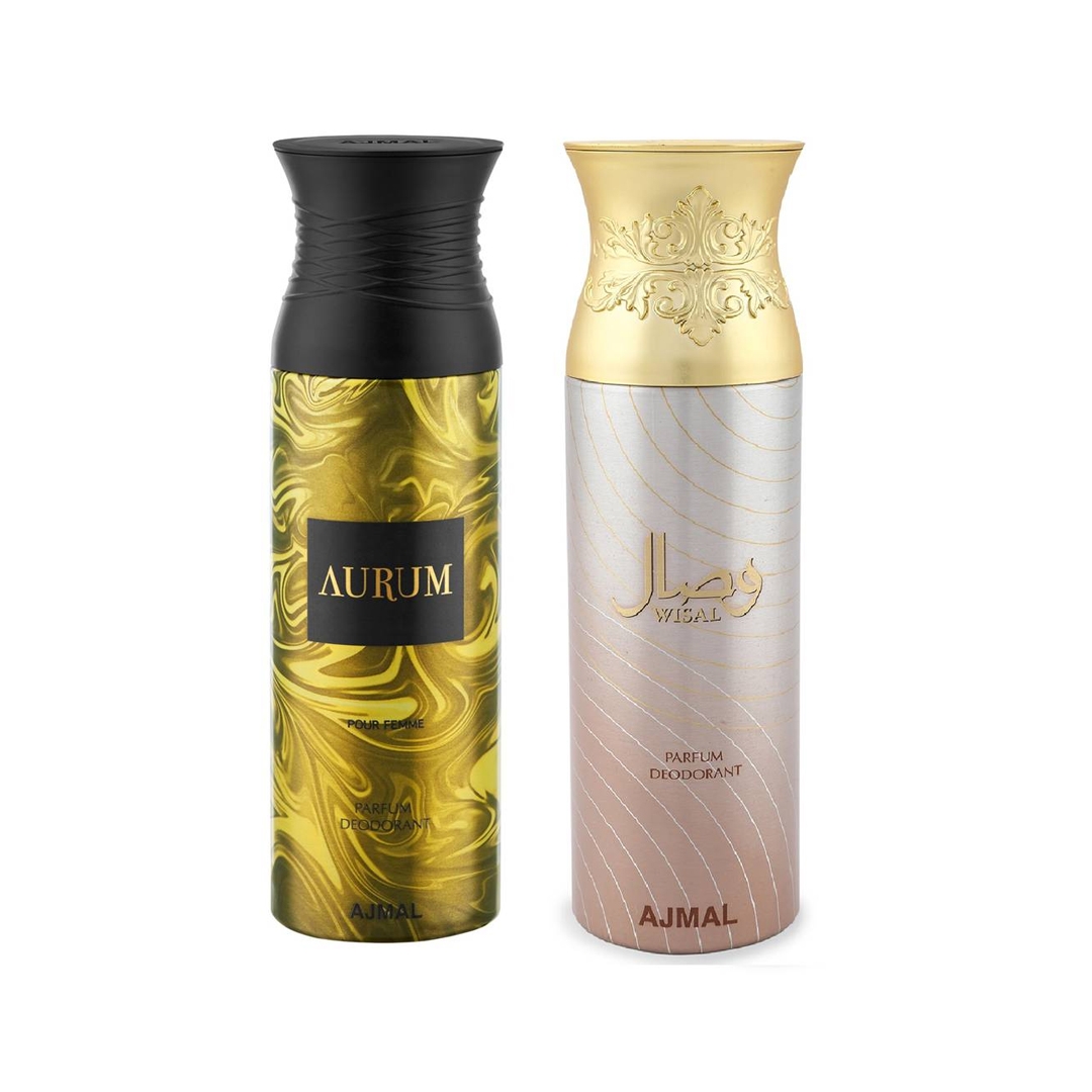 Ajmal Aurum Femme & Wisal Deodorant Spray - For Women (200 Ml, Pack Of 2)