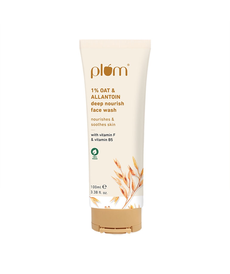 Plum 1% Oat & Allantoin Deep Nourish Face Wash | with Vitamin F & B5 | Non-drying | 100% Vegan | 100 ml – image 2 of 7