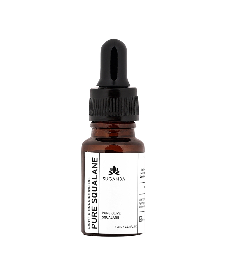 Suganda Pure Squalane 10ml olive squalane oil bottle front view