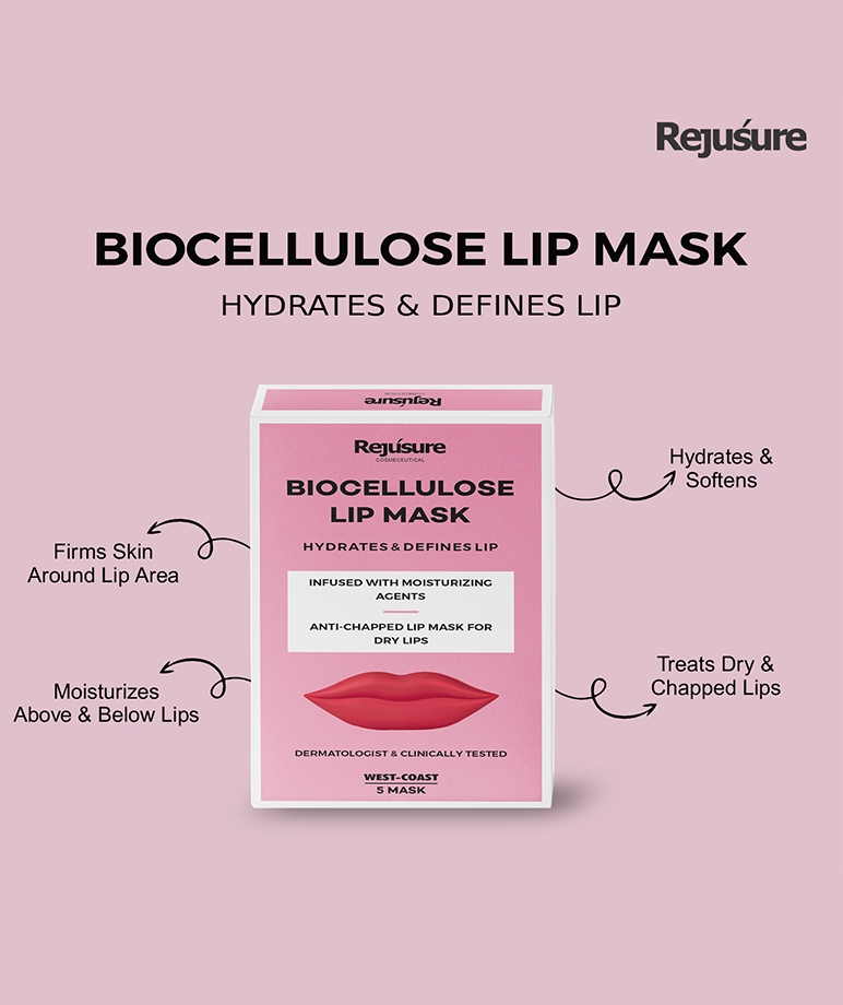Rejusure Biocellulose Lip Mask for Men & Women – (5 Lip Masks) – image 4 of 6