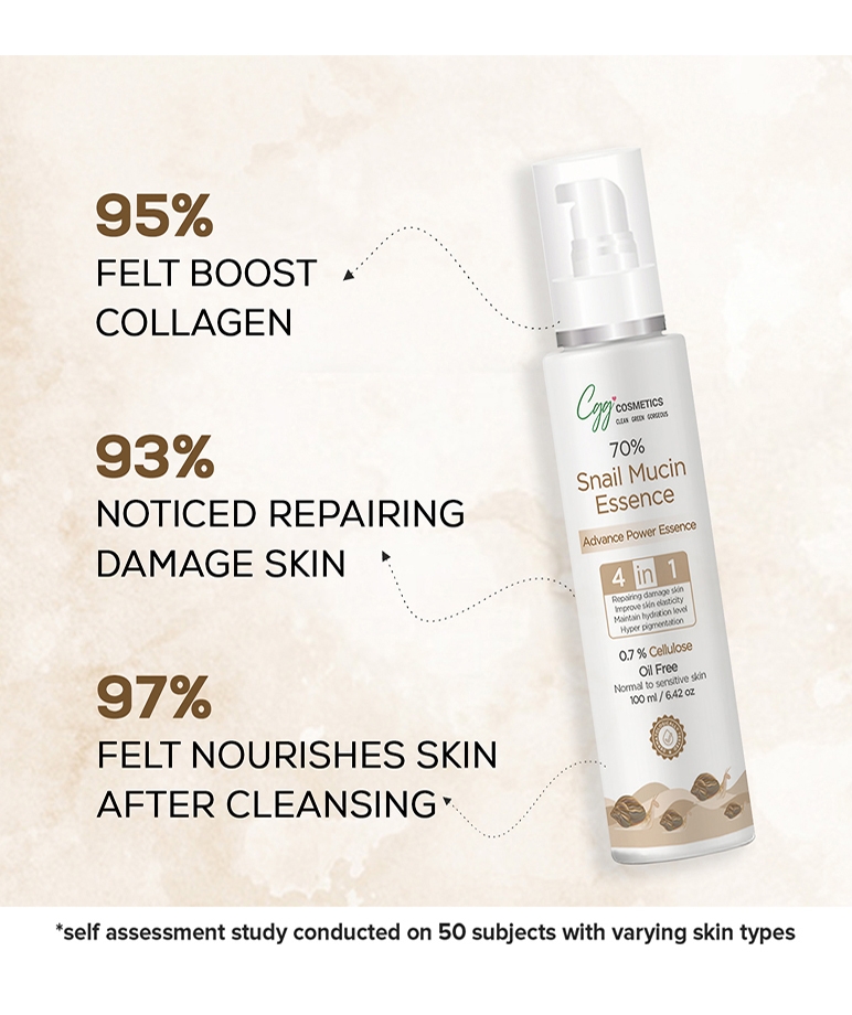 CGG Cosmetic Oil Free 70% Snail Mucin Essence- 0.7 % Cellulose – 100ml – image 4 of 6