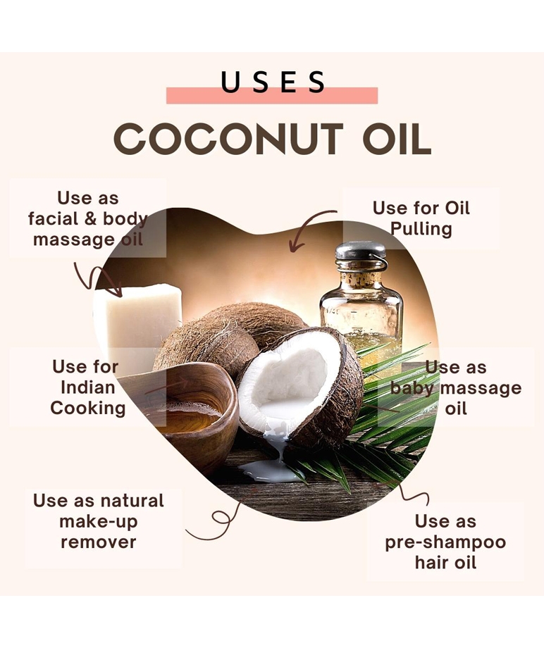 Essentia Extracts Cold-pressed Coconut Oil 100ml uses: massage oil, oil pulling, makeup remover, pre-shampoo hair oil