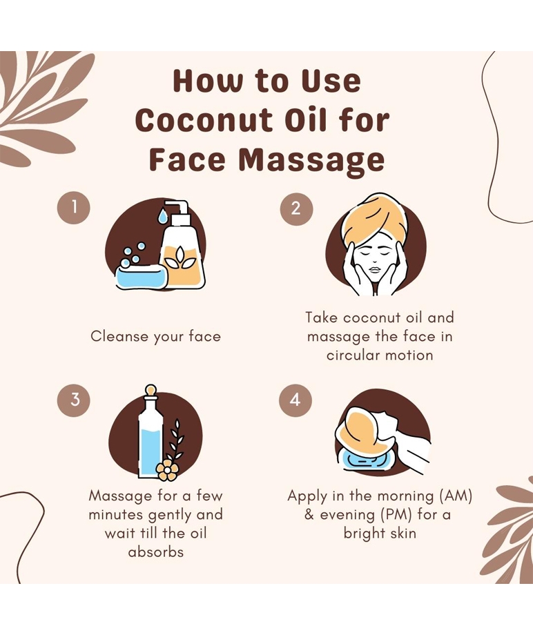 Essentia Extracts Cold-pressed Coconut Oil 100ml how to use for face massage, 4 steps