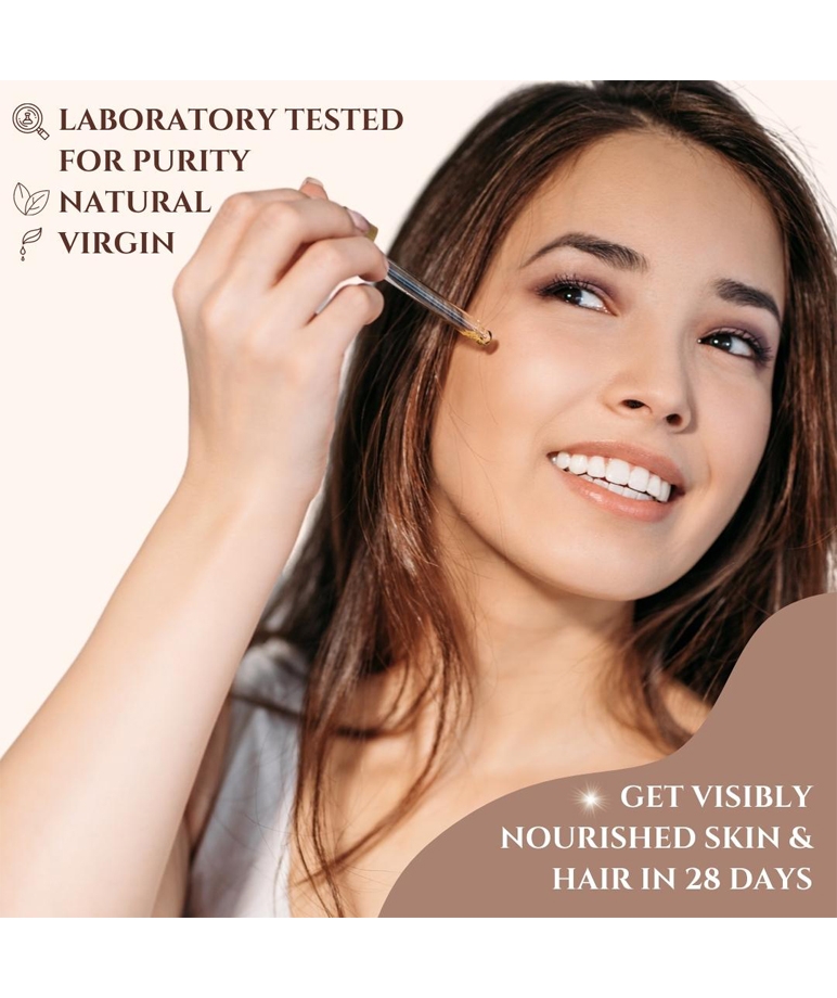 Essentia Extracts Cold-pressed Coconut Oil 100ml laboratory tested natural virgin, dropper on face