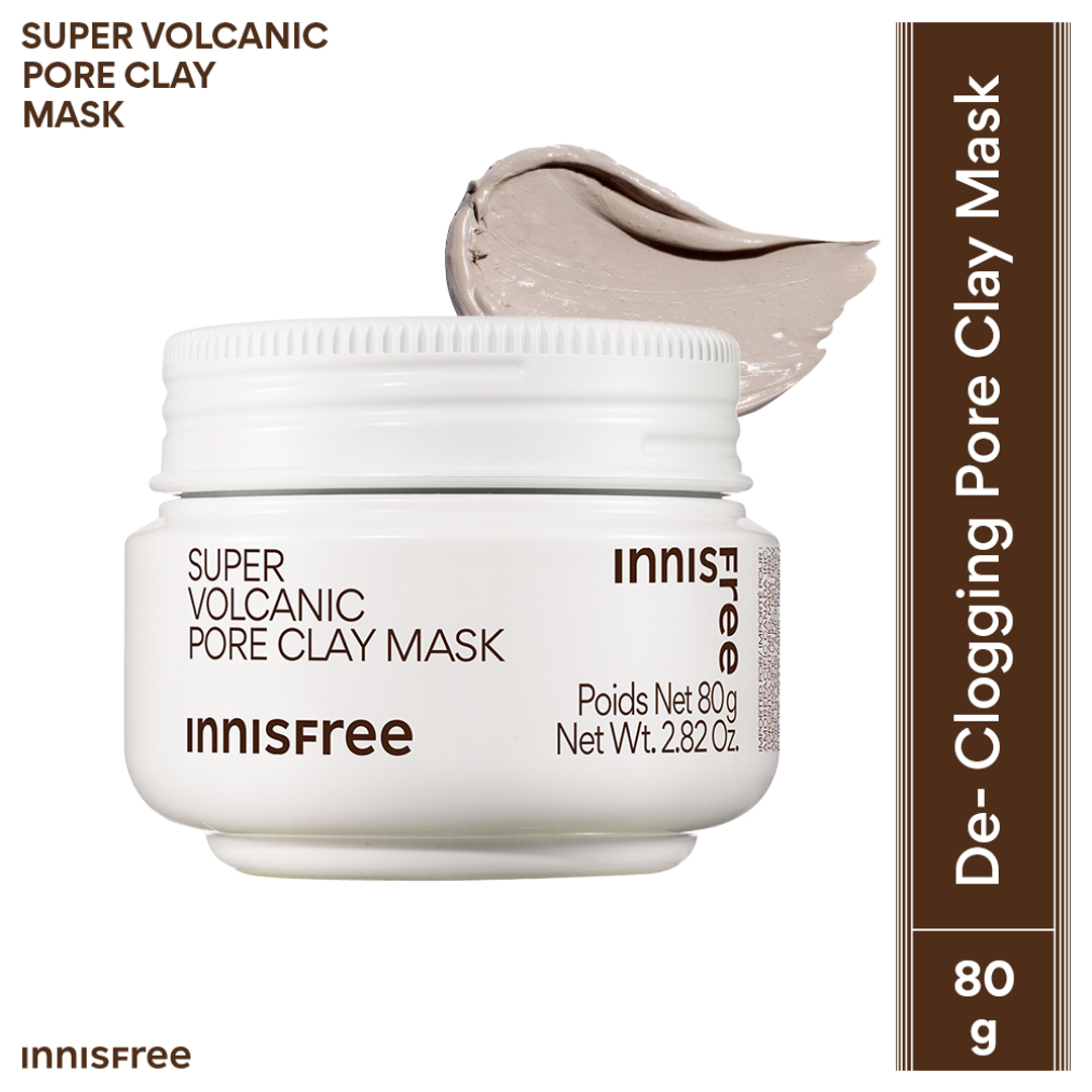 Innisfree Super Volcanic Pore Clay Mask 2X For Clogged Pores, Oil Control, Excess Sebum & Blackhead - 80g