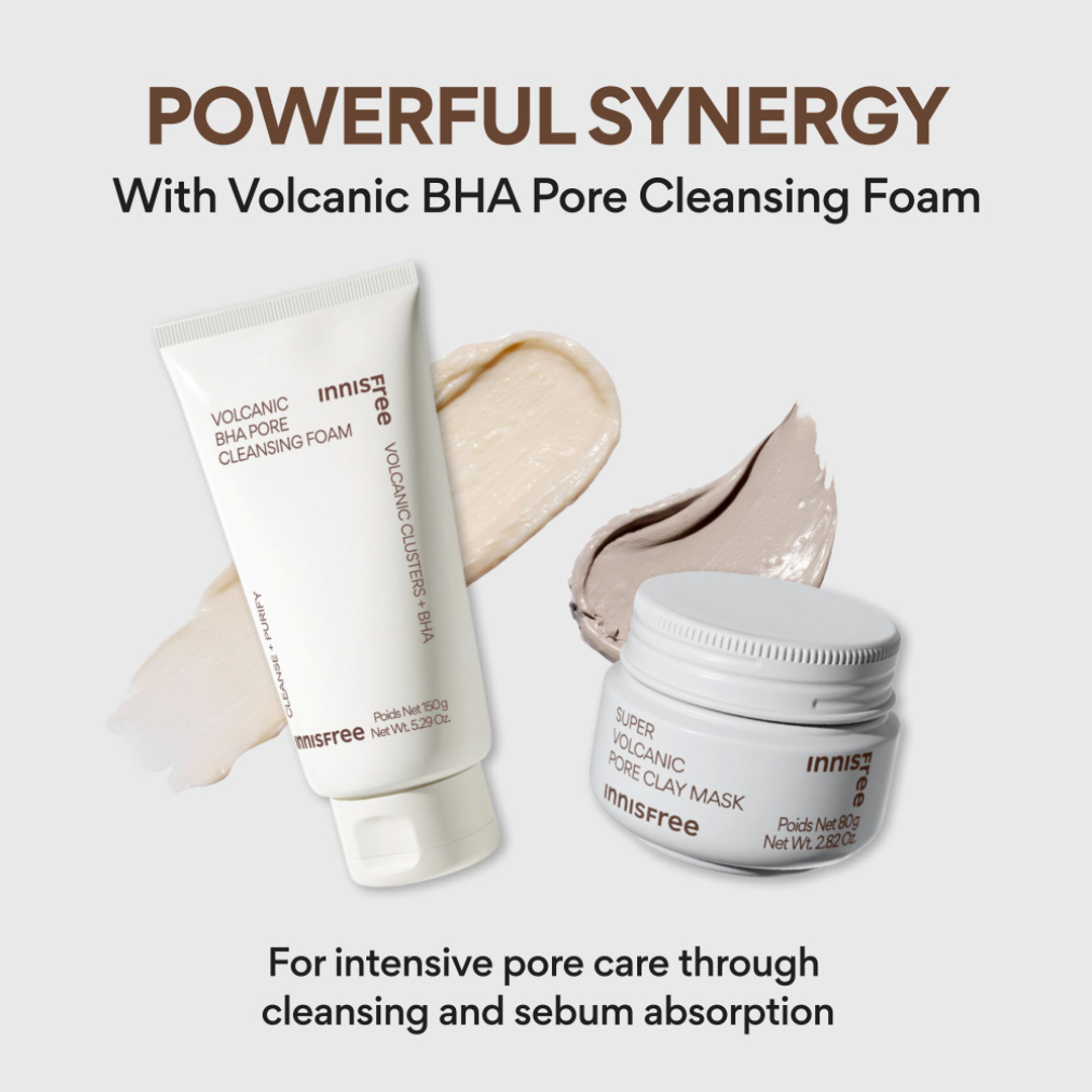 Innisfree Super Volcanic Pore Clay Mask intensive pore care before and after pores and blackheads