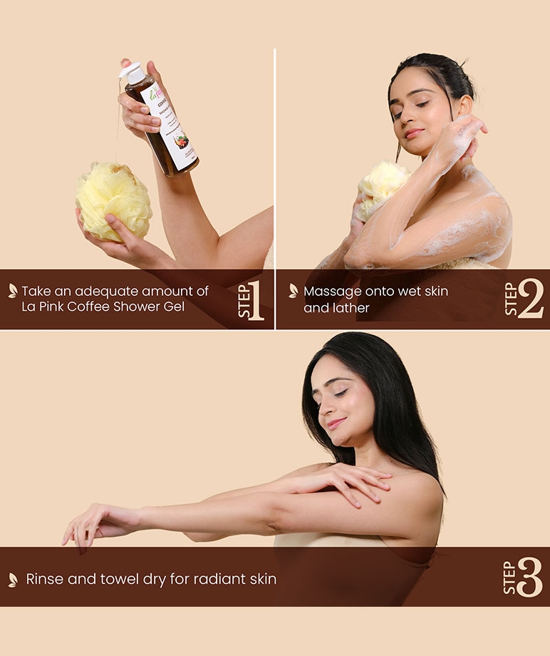 la Pink Coffee Shower Gel with White Haldi & Avocado | For Tan Removal and Radiant Skin | 100% Microplastic Free Formulation, 250 ML – image 5 of 8