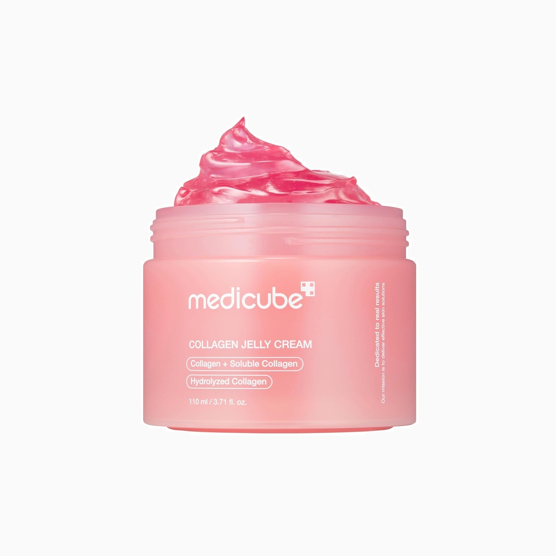 medicube Collagen Jelly Cream 110ml front of jar with collagen and hydrolyzed collagen label