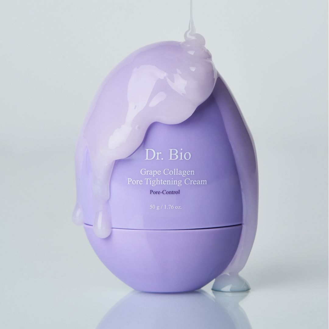 Dr.Bio Grape Collagen Pore Tightening Cream 50g light purple cream texture