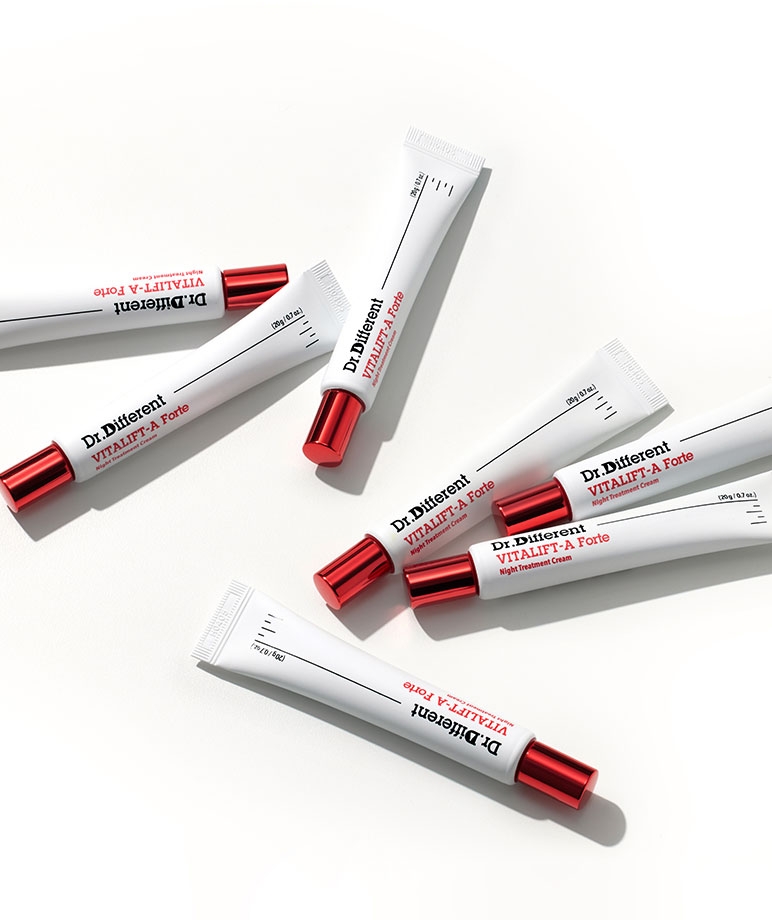 Dr. Different VITALIFT-A Forte Night Treatment Cream 20g tubes group shot