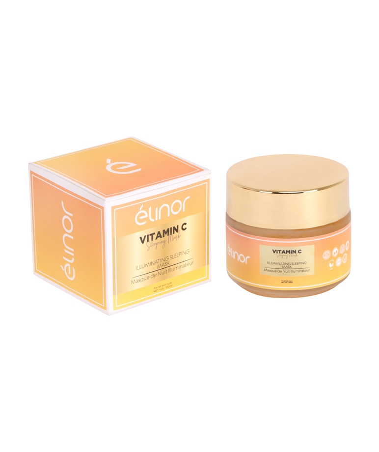 Elinor Vitamin C Illuminating Sleeping Mask side label ingredients and directions