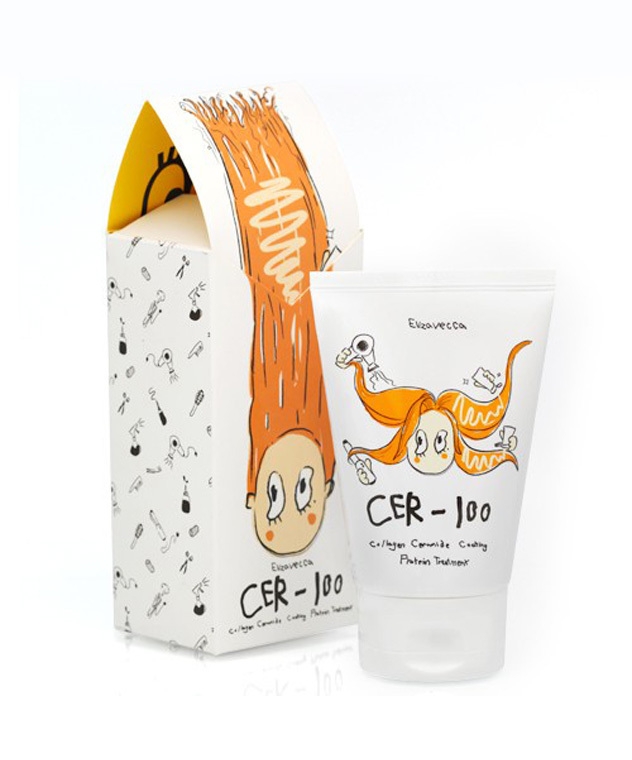 Elizavecca CER-100 Collagen Ceramide Protein Treatment cream texture and application on hair