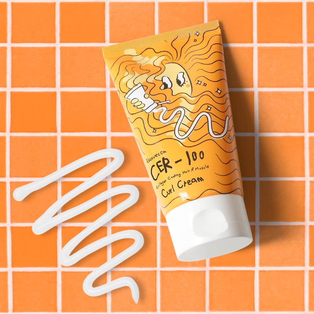 Elizavecca CER-100 Curl Cream tube with squiggle of white cream texture
