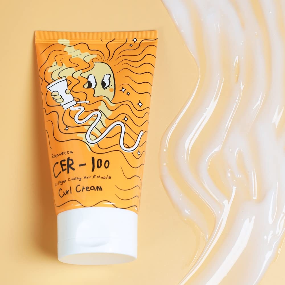 Elizavecca CER-100 Curl Cream tube with smooth creamy texture close-up