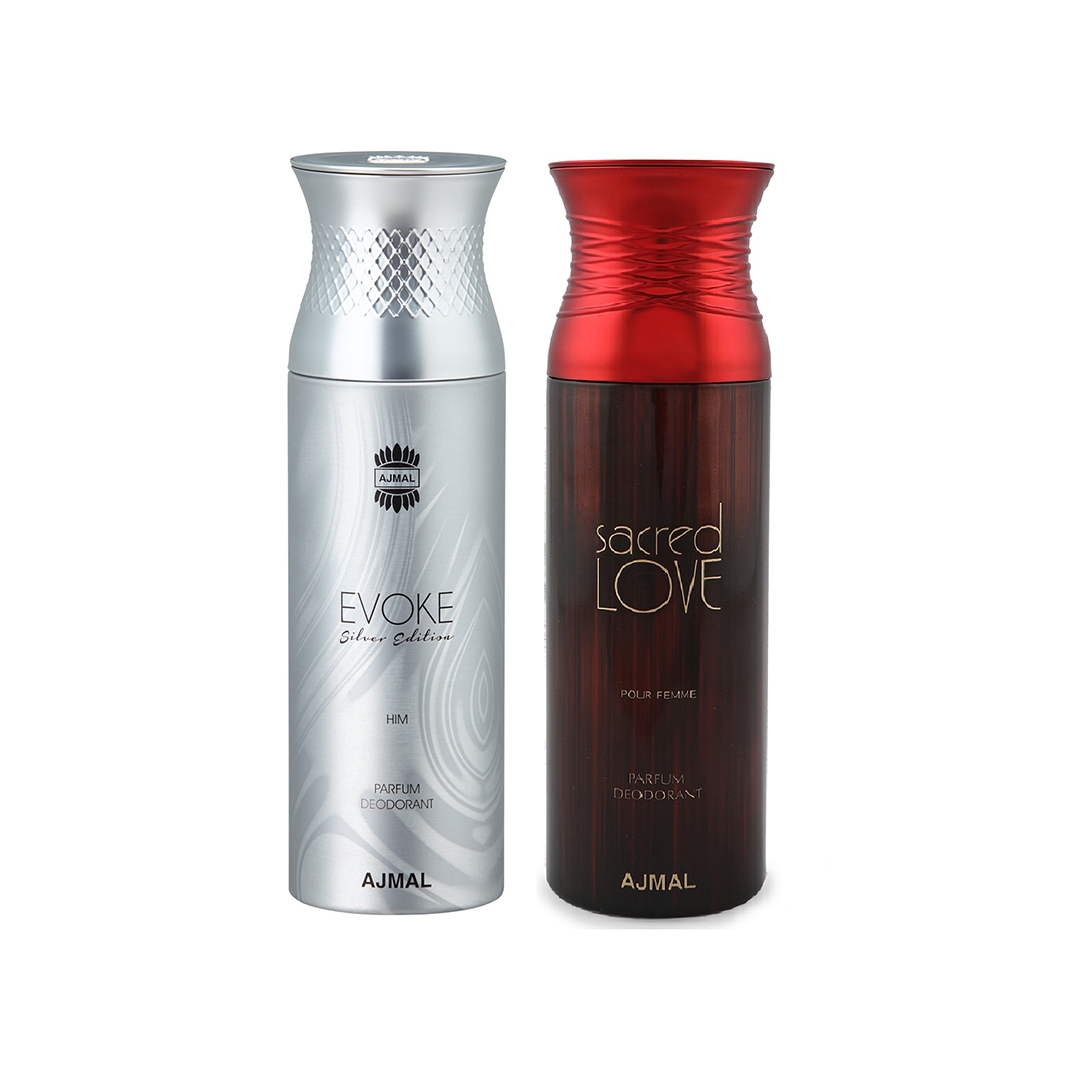 Evoke & Sacredlove Deodorant Spray - For Men & Women (200 Ml, Pack Of 2)