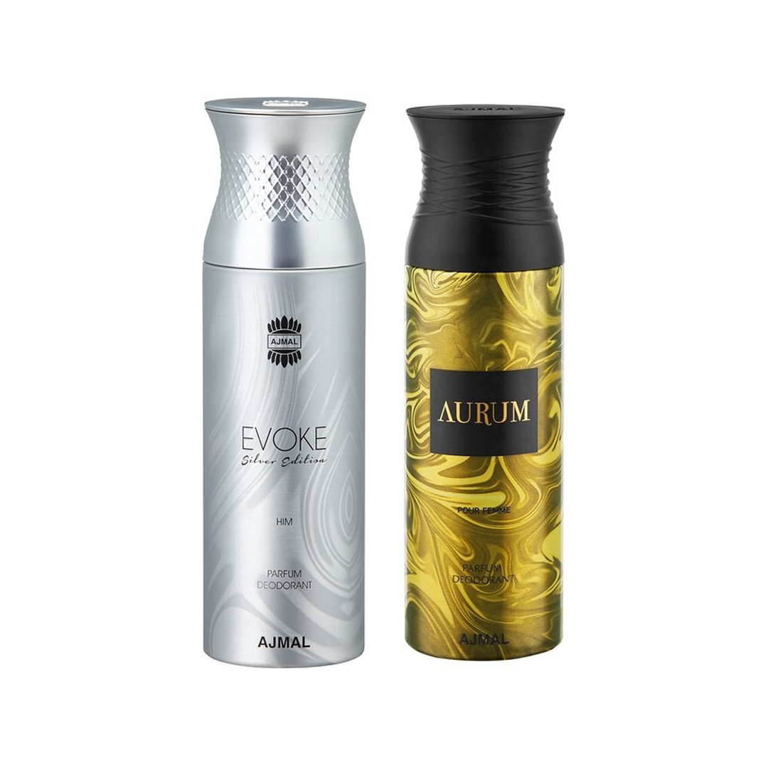 Ajmal Evokesilverhim & Aurum Deodorants For Men & Women Pack Of 2